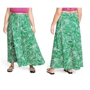 NWT Tabitha Brown X Target Linear Floral Print Maxi Skirt (1X)